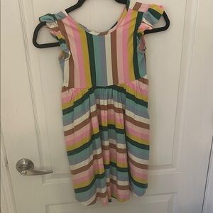 Hanna Anderson striped dress  with pockets size 6-7